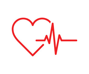Illustration of a heart with an electrocardiogram ecg trace, a symbol of health, vitality, and medical care, it represents the importance of cardiology