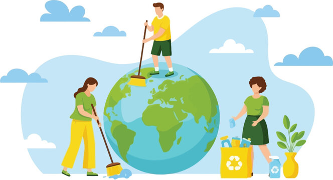 Passionate people actively cleaning the Earth, promoting global eco responsibility and sustainable future with recycling efforts