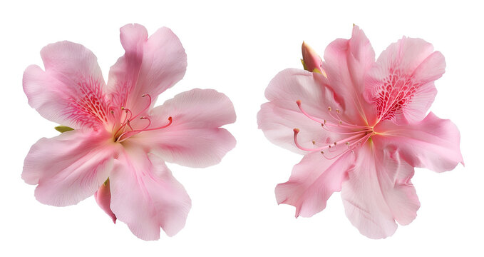 Pink azalea flowers isolated on transparent background