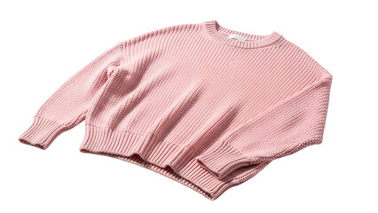 Pale pink knitted garment displays a textured, ribbed pattern on a dark background.