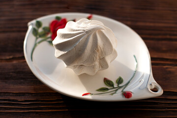 Delicious marshmallows on a saucer