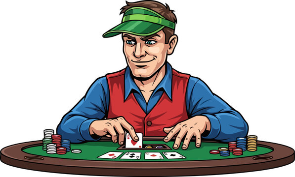 sharpwitted gambler holds his winning hand, a calculated smile on his face, isolated on transparent background