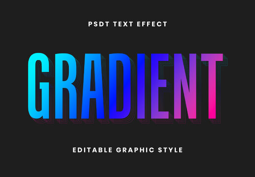 Colorful Gradient Text Effect Layered Bold Font