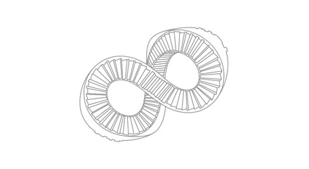 Endless staircase design creating a mesmerizing visual loop, perfect for concepts of infinity, progress, and abstract journeys