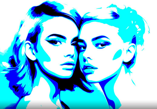 Blue And Cyan Two Color Dual Lighting Photo Effect