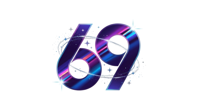 Stylized numerals featuring a vibrant, futuristic neon gradient and dynamic space-like swirling effects are displayed against a solid black background. - Powered by Adobe