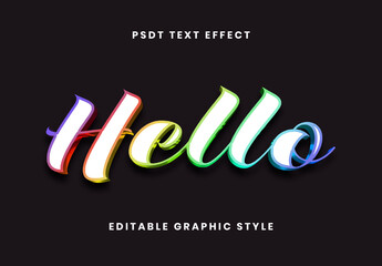 Colorful Gradient Text Effect Script 3D Font