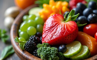 Nutritional food for heart health wellness by cholesterol diet and healthy nutrition eating with clean fruits and vegetables in heart dish by nutritionist and doctor recommended for patient well-being