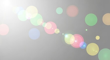 Abstract colorful bokeh lights and lens flares creating a dreamy and magical atmosphere isolated on transparent background