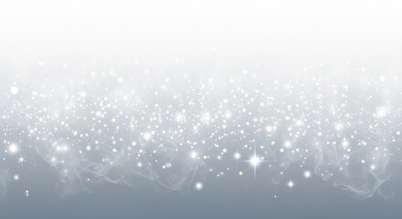 Softly falling sparkling glitter particles creating a magical festive atmosphere isolated on transparent background