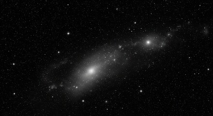 Distant galaxy cluster with bright stars and nebulae in deep space isolated on transparent background