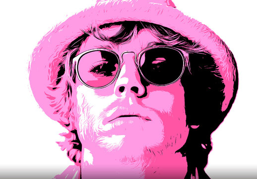 Pink And Black Two Color Dual Lighting Photo Effect