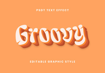 White And Orange Retro Groovy Text Effect Vintage Layered Font