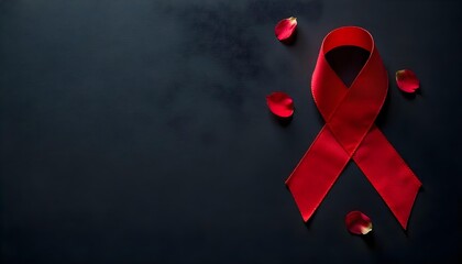 A striking image of a red ribbon and petals on black, promoting awareness for heart health during American Heart Month