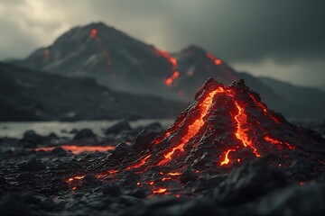 volcano in the black mountain 
