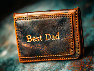 A Premium Leather Wallet with "Best Dad" Gold Engraving for Father’s Day