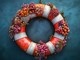 Lifebuoy Formed by Coral and Seaweed for Ocean Preservation