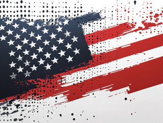 A Unique, Abstract Geometric Composition of the American Flag