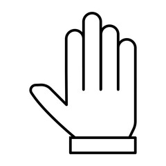 open hand palm line icon with editable stroke