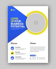 Corporate Business Flyer Template or Brochure Cover Design or Annual Report