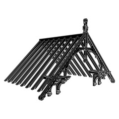 Decor Roof Construction Vector. Antique Retro Vintage House Top Canopies Illustration Isolated On White Background. 