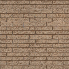 Seamless Detailed Brick Wall Texture Brown Beige Color Backdrop Material
