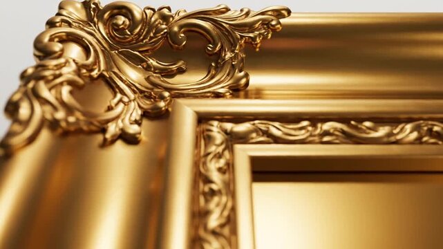 Ornate gilded picture frame corner detail