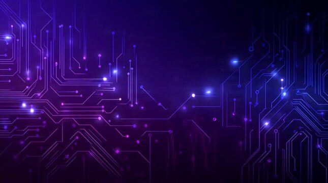 Dynamic glowing circuit board animation for tech presentations or digital backgrounds, a futuristic network pulsing with vibrant energy and modern innovation