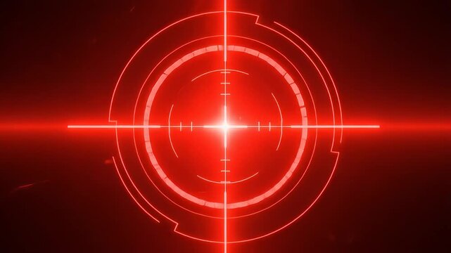 Red Digital Sniper Scope HUD Target Screen Interface Overlay Animation