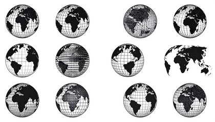 Earth Globe Collection - Diverse Perspectives and Representations of Our Planet.