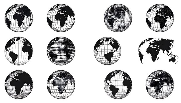 Earth Globe Collection - Diverse Perspectives and Representations of Our Planet.