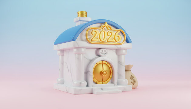 Business finance 2026 savings bank optimism future investment concept