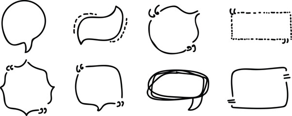 Fototapeta premium Doodle quote, speech bubbles, hand drawn scribble. 