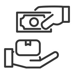 Cash Illustration with Outline Style Variation