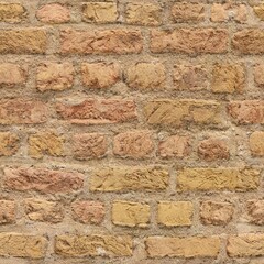Rustic Textured Brick Wall Close-Up Neutral Tones Architecture Material