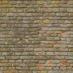 Distressed Rustic Brickwork Wall Seamless Texture Full Frame Background