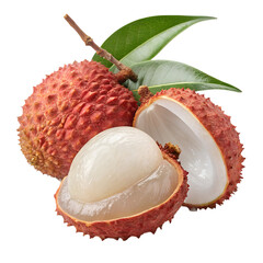 Ripe lychee isolated on transparent background
