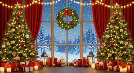 Marry Christmas And Happy New Year Background