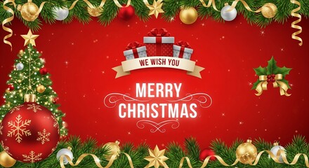 Merry Christmas And Happy New Year Background