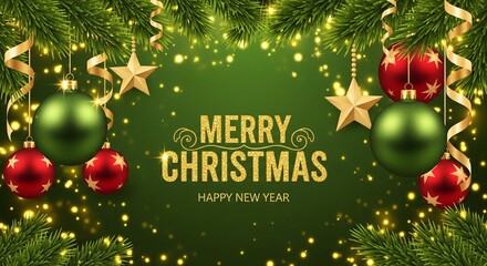Merry Christmas And Happy New Year Background