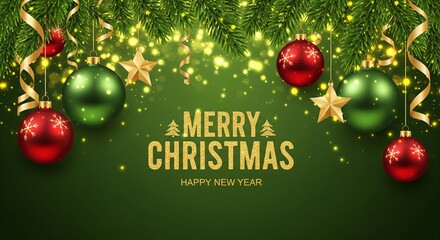 Merry Christmas And Happy New Year Background
