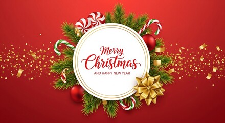 Merry Christmas And Happy New Year Background