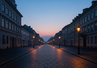 Fototapeta premium Empty streets early in the morning