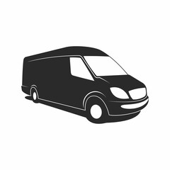 Van Delivery Icon. Black silhouette. Vector simple flat graphic illustration. Isolated object on a white background.
