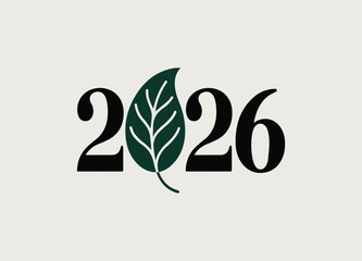 Naklejka premium Embracing Green Initiatives Year 2026 A Symbol of Sustainable Growth and Environmental Awareness for Future Generations