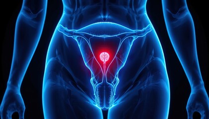 Explore the female reproductive system with this detailed anatomical rendering for educational purposes showcasing the uterus and ovaries and related organs