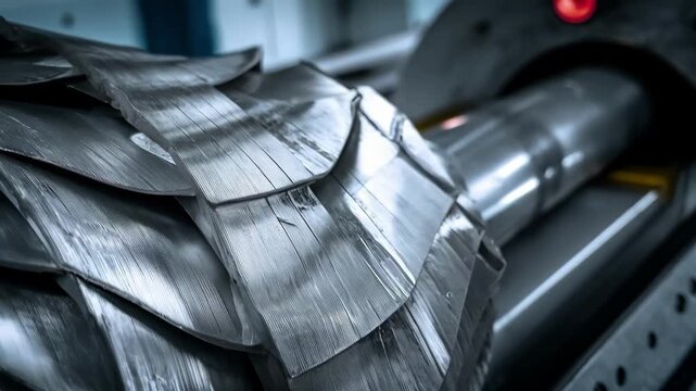 Closeup of titanium sheet bending process for aerospace applications highlighting precision and strength in aircraft component manufacturing.