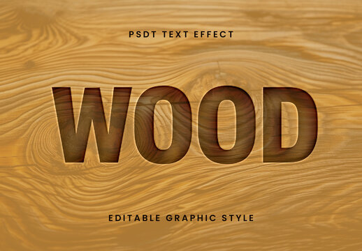 Wooden Debossed Text Effect