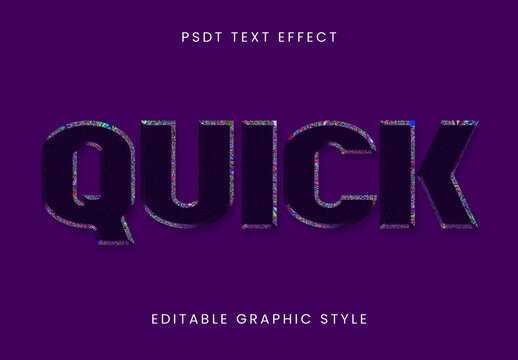 Purple And Black Static Noise Text Effect Bold Retro Glitch Font