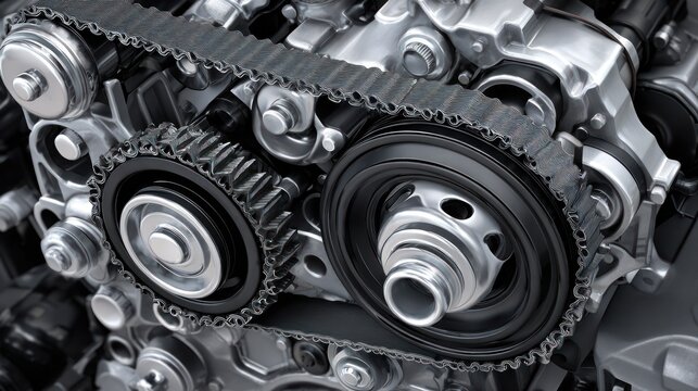 Engine timing belt detail